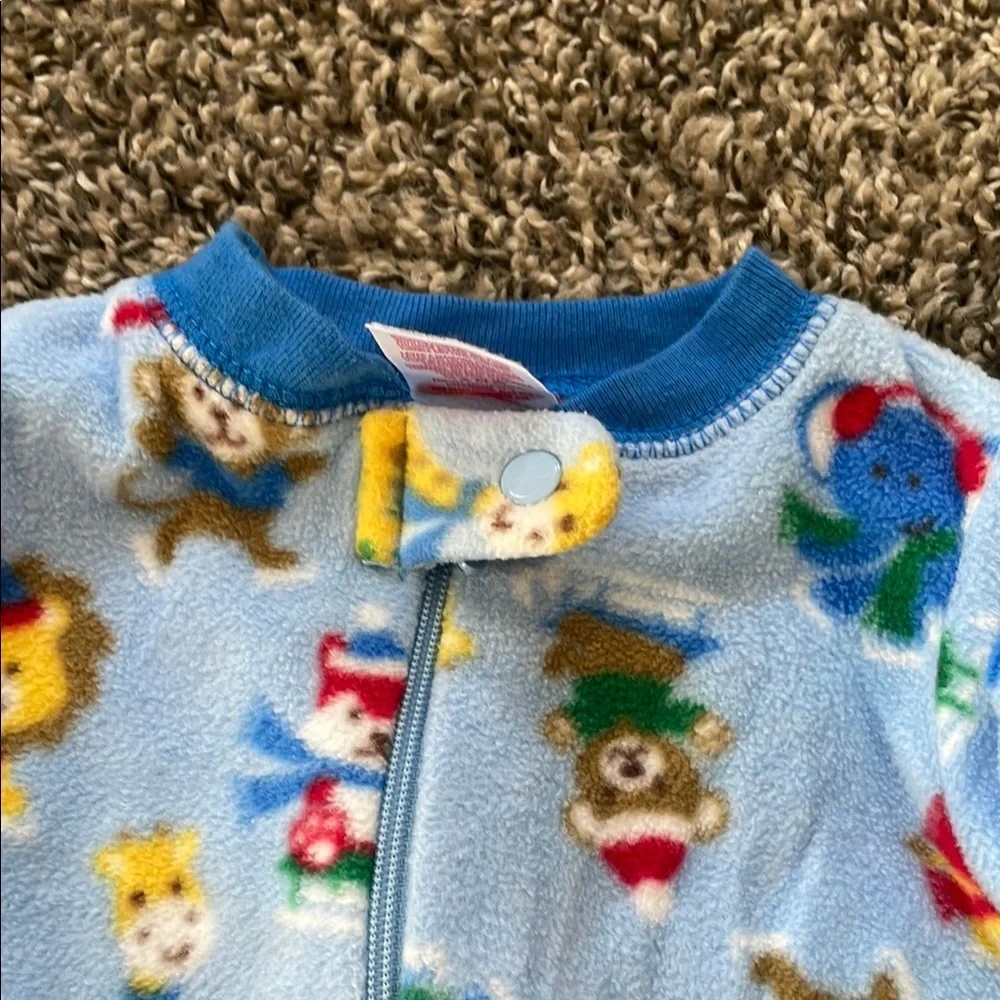 Garanimals Blue Winter Animals and Black Camouflage Baby Boy Fleece Footies